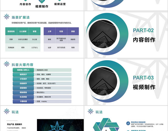 渐变色炫酷风抖音运营营销策划案PPT抖音运营PPT