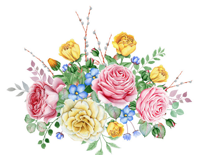 手绘卡通装饰花瓣花草装饰海报设计