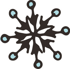 彩色卡通手绘雪花插画素材
