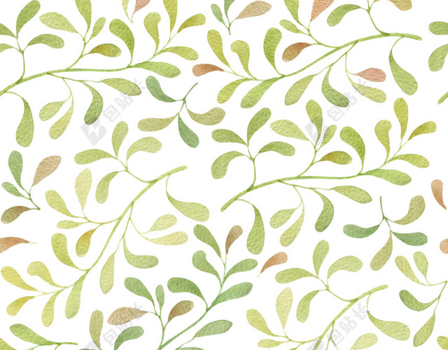 绿色清新植物插画背景素材