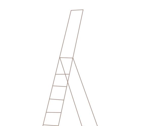 卡通线条梯子插画素材