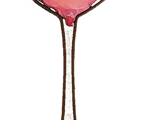 彩色卡通酒杯水彩插画