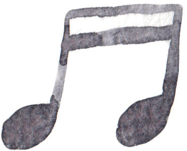 黑色卡通音符水彩插画