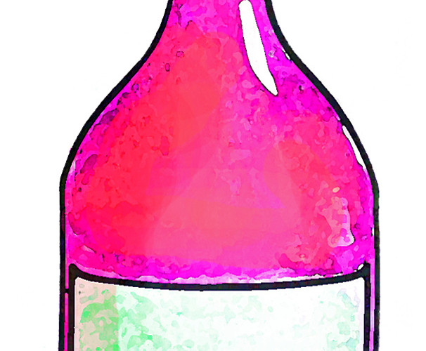 彩色手绘酒瓶插画素材