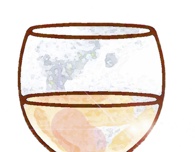 彩色简约酒杯卡通水彩插画