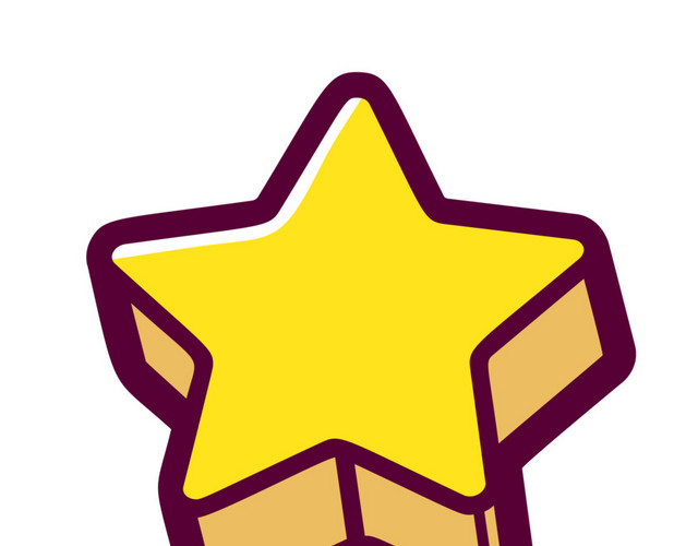 彩色卡通星星线条插画素材