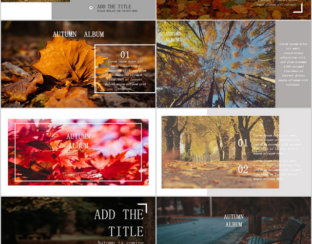 欧美简约秋天画册PPT模板