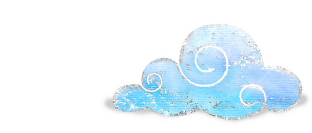蓝色卡通手绘云朵矢量图片