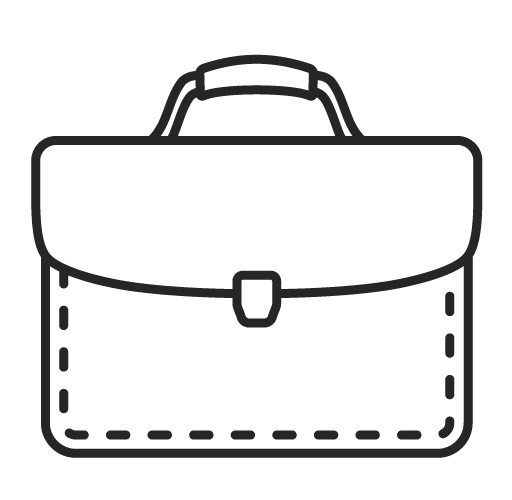黑色手绘公文包素描矢量图片