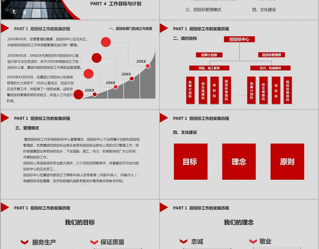 红白色商务风招投标发展历程与工作汇报PPT招投标PPT