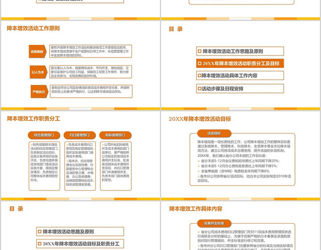 橘色风格公司企业降本增效活动方案汇报PPT模板