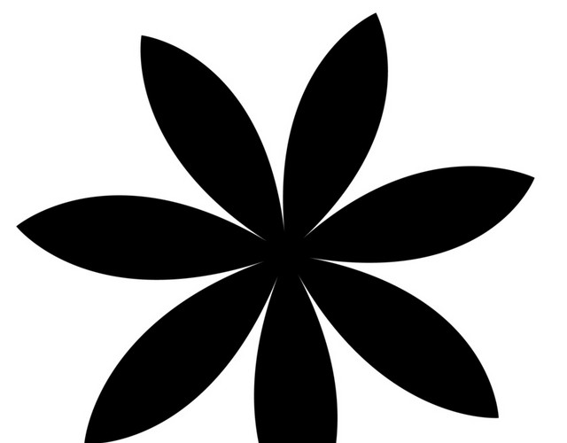 手绘黑色经典花朵花纹素材