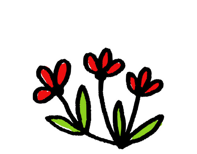 简洁小花手绘
