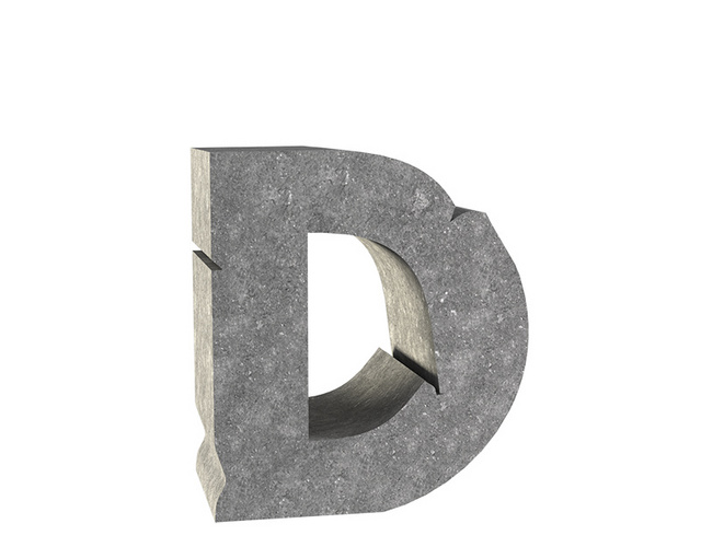 D字母石雕矢量图