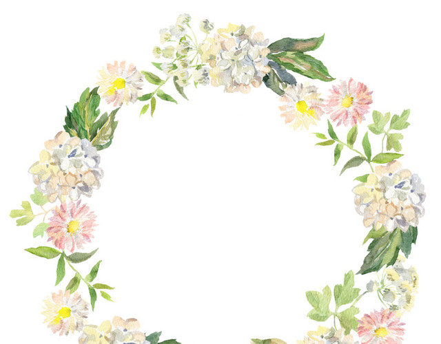 清新小花装饰花环素材