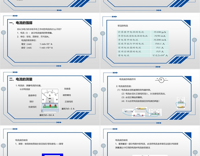 蓝色简洁风沪科版九年级物理课件科学探究串联并联电路PPT模板