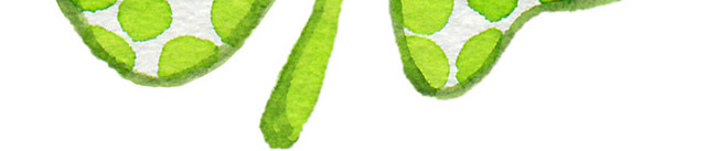 绿色圆点装饰三叶草素材