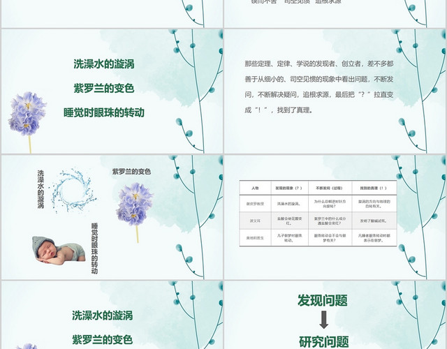 绿色小清新风格鲁教版五年级语文下册真理诞生于一百个问号之后问号PPT