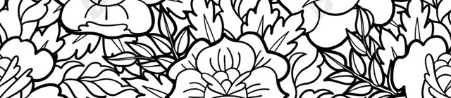 手绘黑白花朵背景图矢量元素