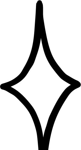 手绘黑白四角星矢量元素