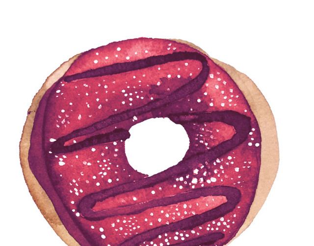 甜甜圈甜品糕点插画素材