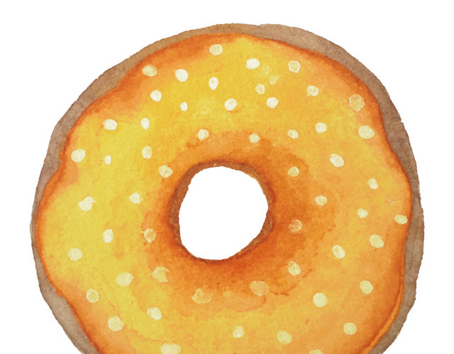 甜甜圈甜品糕点插画素材