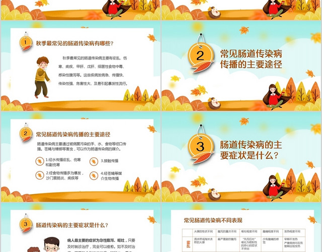 黄色卡通中小学秋季健康常见传染病预防知识主题班会PPT