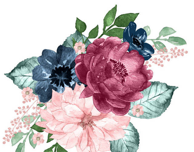 炫彩花叶花朵装饰素材