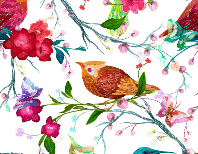 花鸟花背景素材