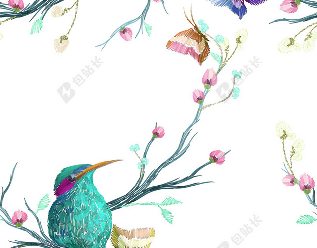 花鸟花枝花背景素材