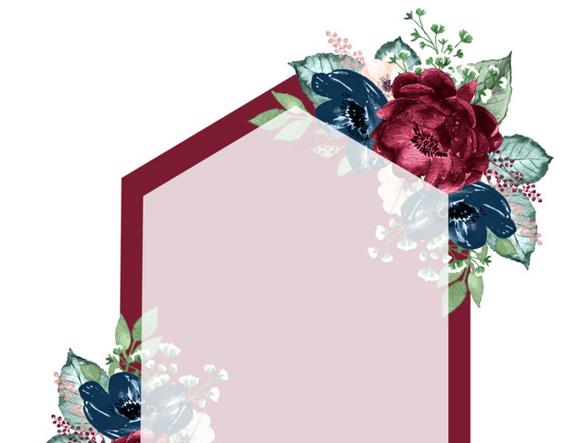 花朵花叶几何图案外框边框标题框