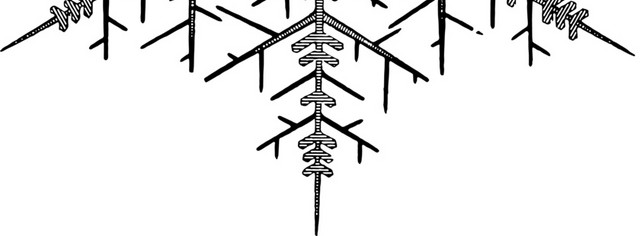 雪花图案黑白钢笔画素材