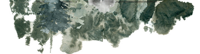 水墨画涂鸦松树大雁城堡大山素材