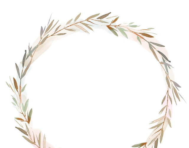 枝条叶子植物花环素材