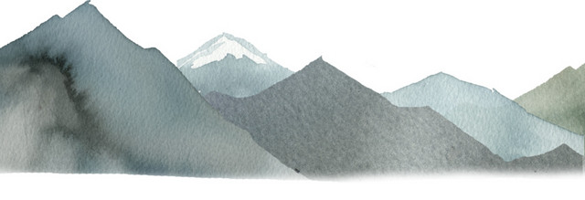 墨痕手绘大山素材