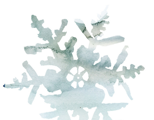 雪花墨痕花纹素材