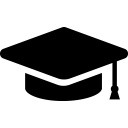 黑色学士帽标志手绘素材