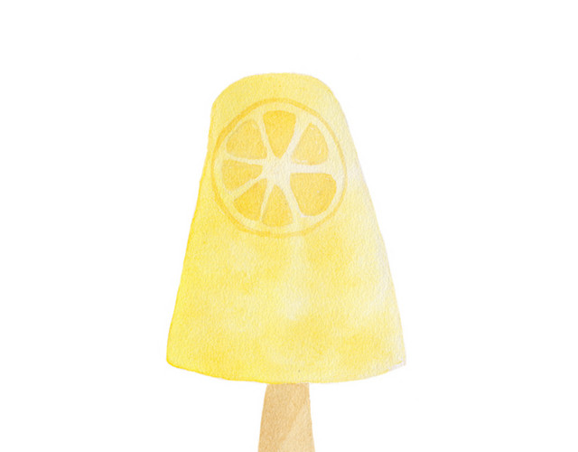 彩色雪糕水彩素材
