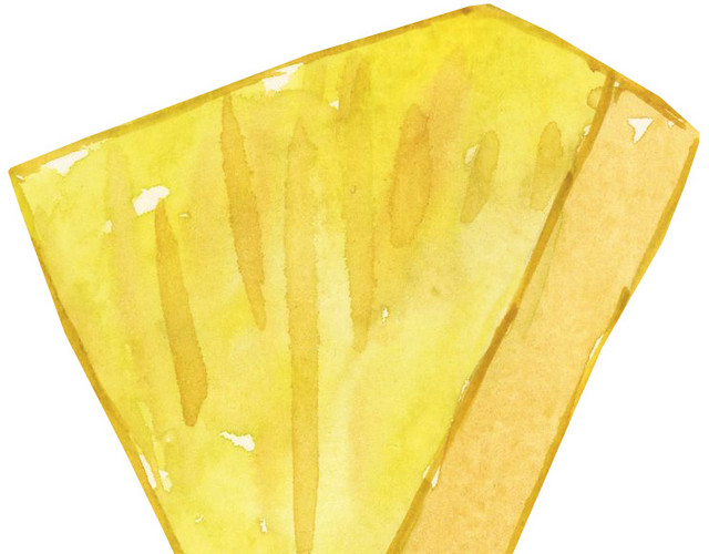 黄色菠萝手绘素材