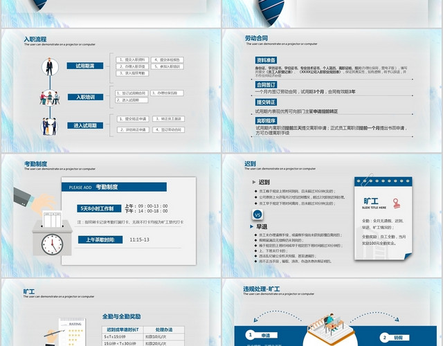 蓝色商务企业新员工入职培训PPT