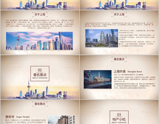复古上海印象上海旅游PPT模板