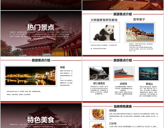 简约成都印象成都旅游PPT模板