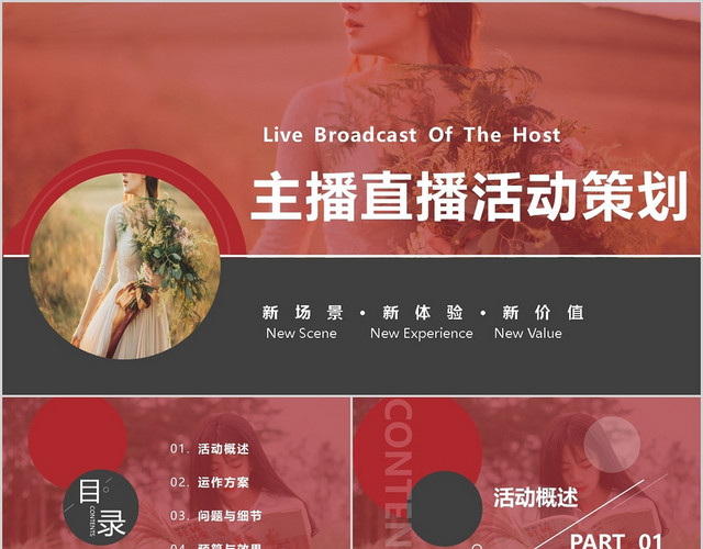 黑红主播直播活动策划PPT模板