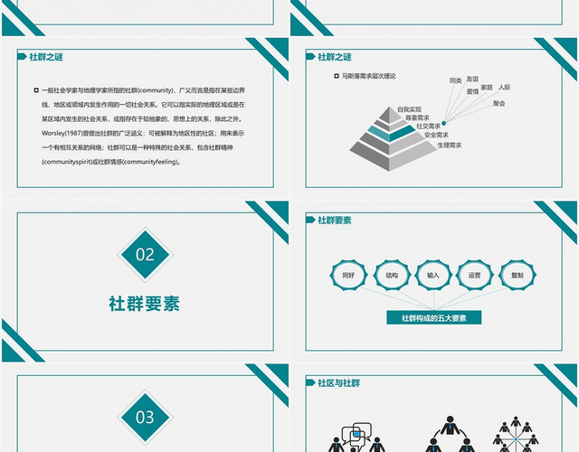 绿色简约风社群社群营销PPT模板