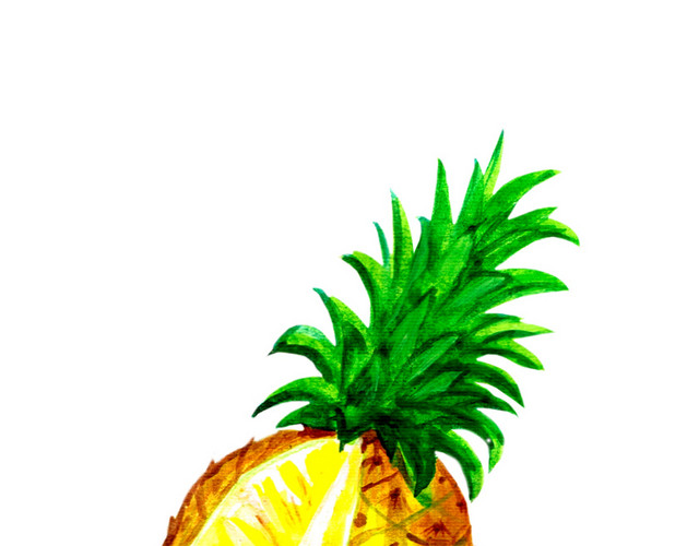 手绘水彩菠萝设计素材