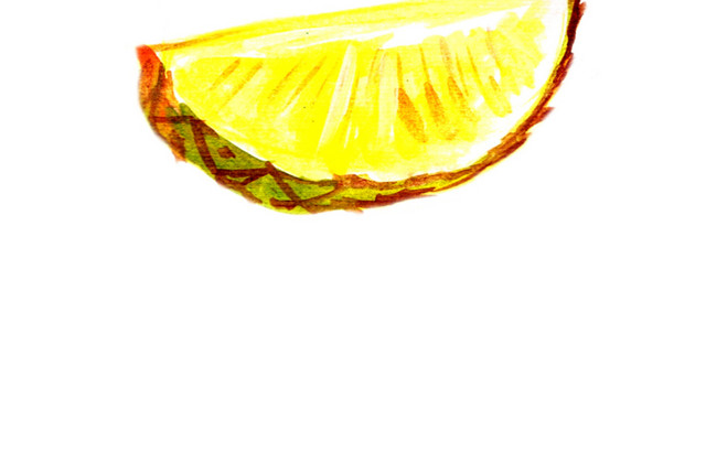 清新水彩菠萝设计素材