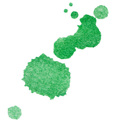 绿色水彩泼墨水滴素材