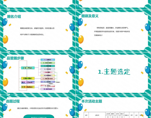 绿色简约风呵护圈新生儿护理查房PPT模板