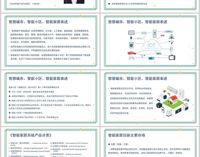 白色清新智能家居物联网应用之智能家居市场发展趋势PPT模板