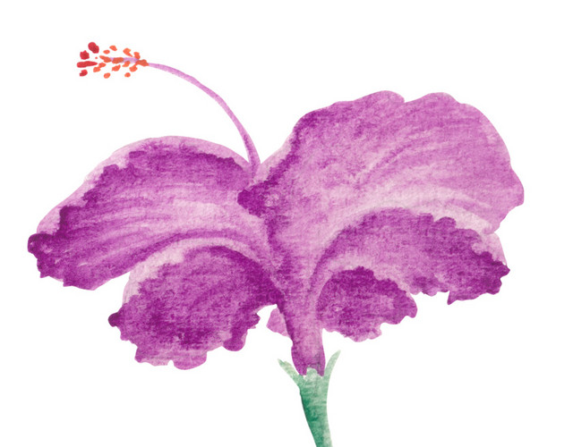 唯美卡通紫色花免抠素材
